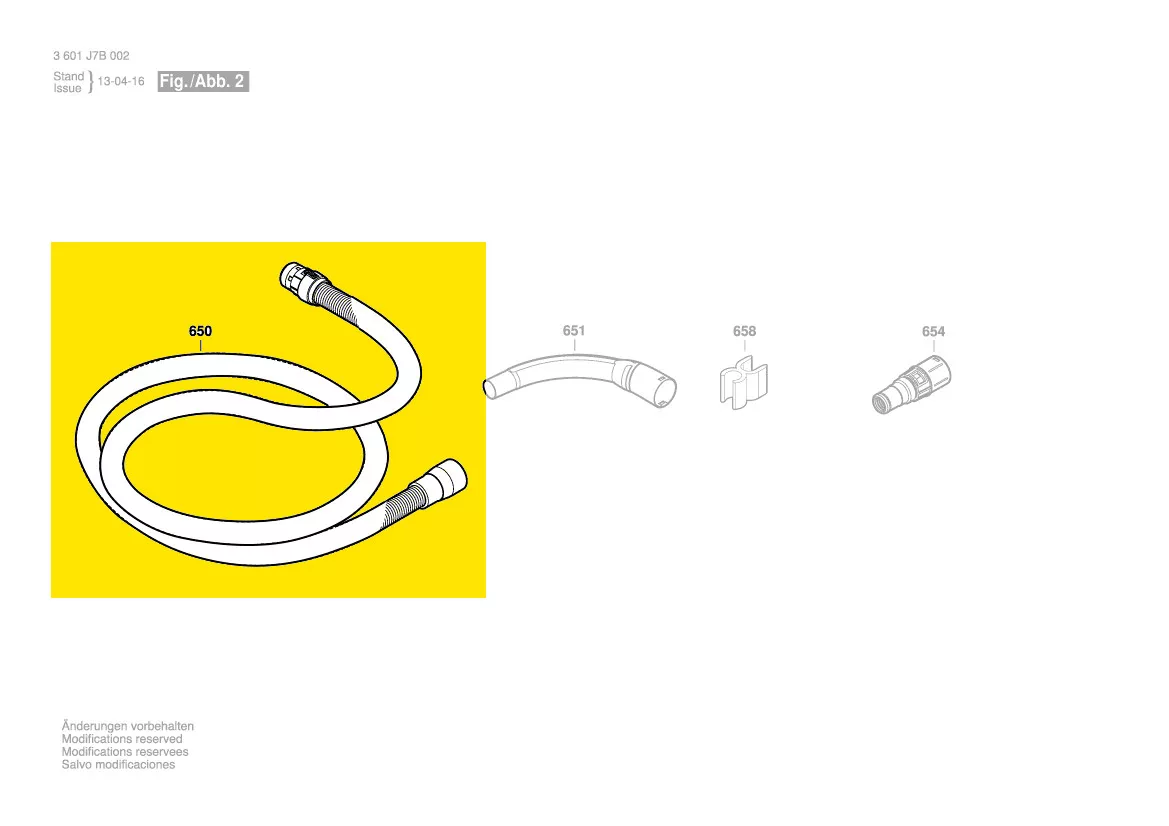 Tuyau flexible 3 m réf. 1 600 A00 0JF Bosch
